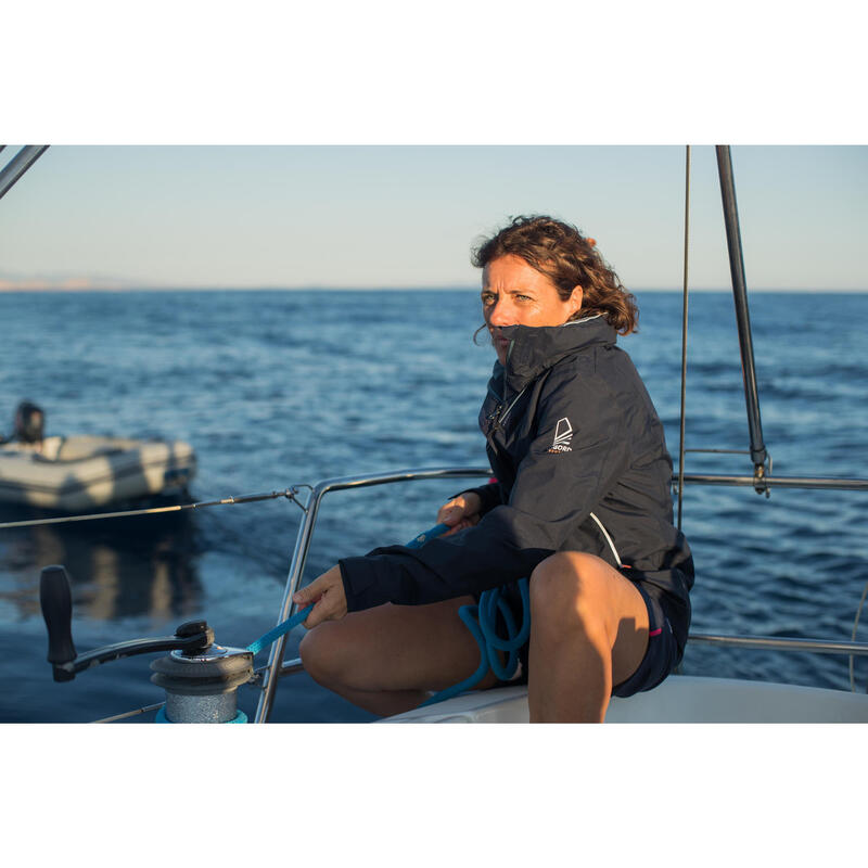 Veste imperméable coupe-vent - veste de pluie femme SAILING 300 Navy