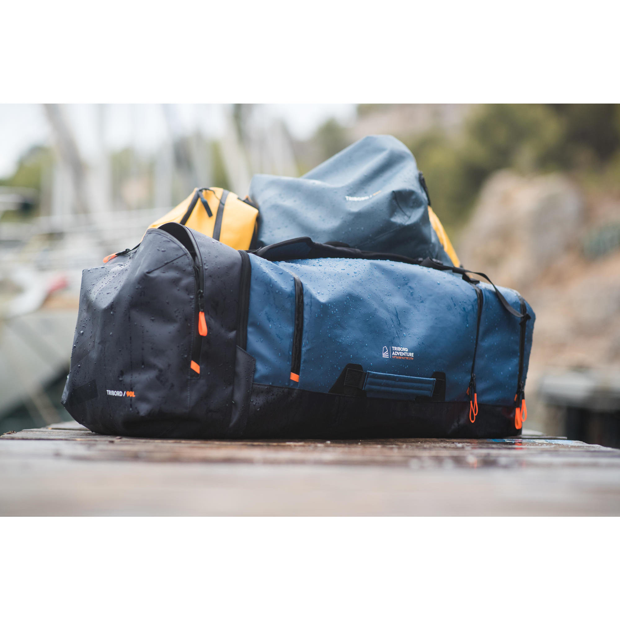 borsa vela idrorepellente 90 L gialla TRIBORD | DECATHLON