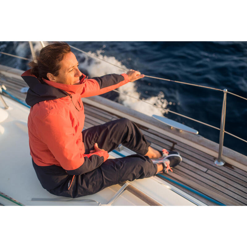 Giacca impermeabile vela donna SAILING 300 rosso chiaro