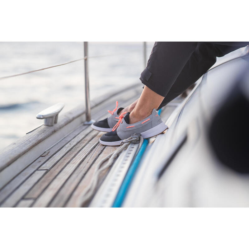 Scarpe barca donna SAILING 100 blu-grigie