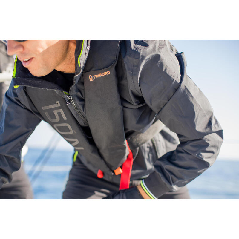 Pánská bunda Sailing 100 na jachting nepromokavá větruodolná černá