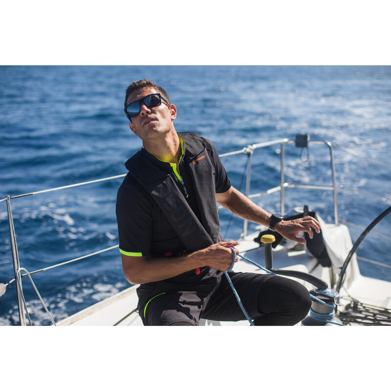 CALÇAS TÉRMICAS TÉCNICAS DE VELA SAILING 500 HOMEM CINZENTO PRETO