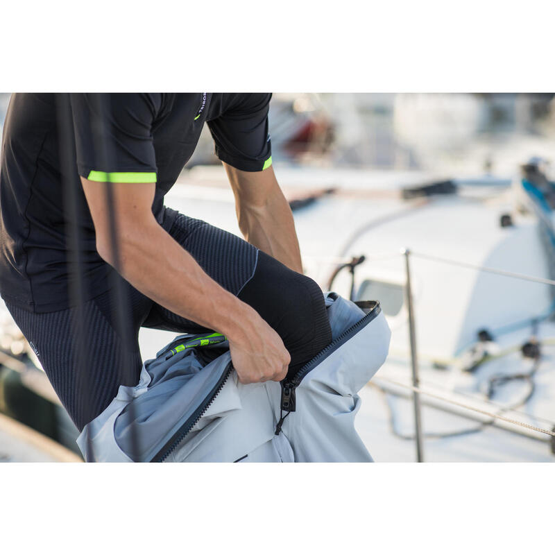 CALÇAS TÉRMICAS TÉCNICAS DE VELA SAILING 500 HOMEM CINZENTO PRETO