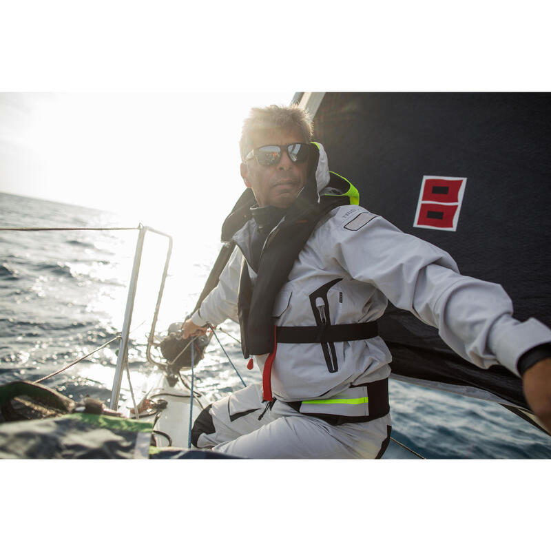 Pánská nepromokavá bunda na jachting Race Offshore 900 šedá