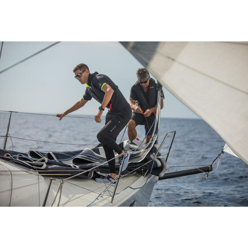 CALÇAS TÉRMICAS TÉCNICAS DE VELA SAILING 500 HOMEM CINZENTO PRETO