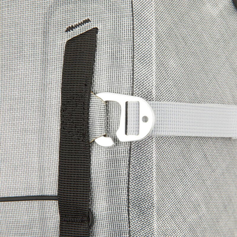Dvoudílný vodotěsný batoh na paddleboarding 120 l + 40 l IPX7 šedý