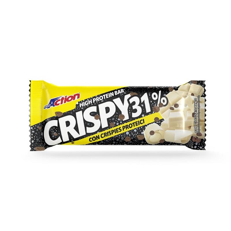 Barretta proteica 32% Crispy bar Proaction cioccolato bianco 50g