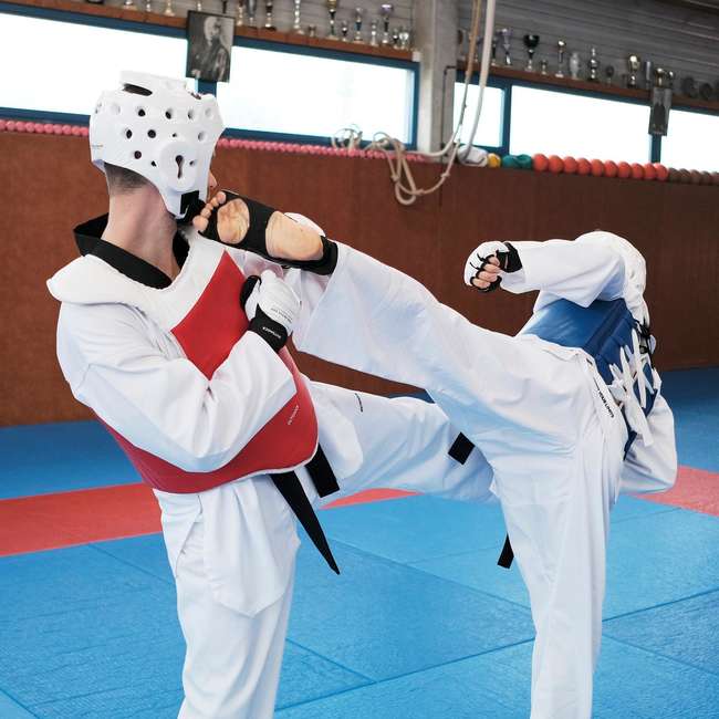 Kampväst TAEKWONDO vändbar 500 Vuxen OUTSHOCK - DECATHLON