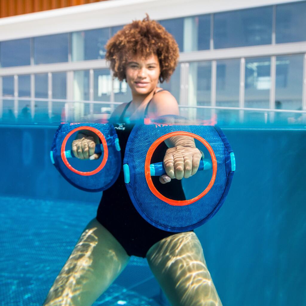 Aquafitness-Hanteln Pullpush Mesh blau/orange