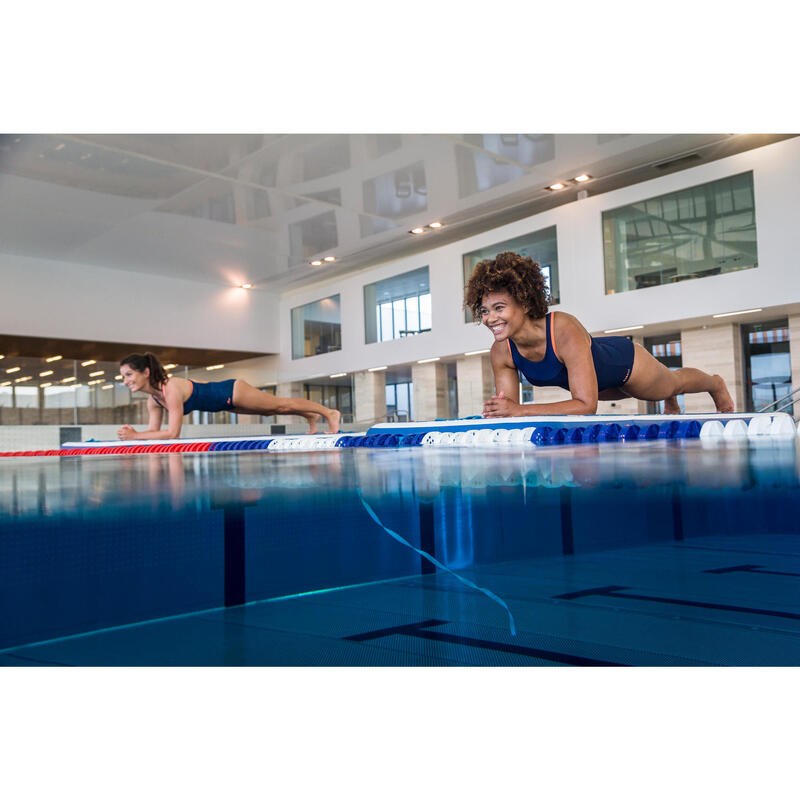 Maillot de bain une pièce d'Aquafitness femme Lena bleu orange