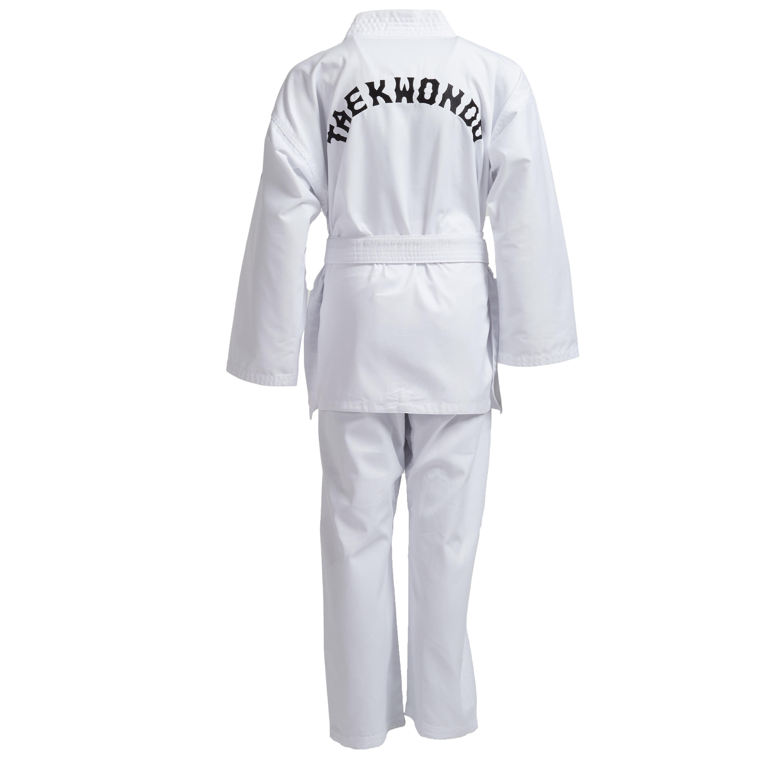 100 Kids' Taekwondo Dobok Uniform - White 3/7