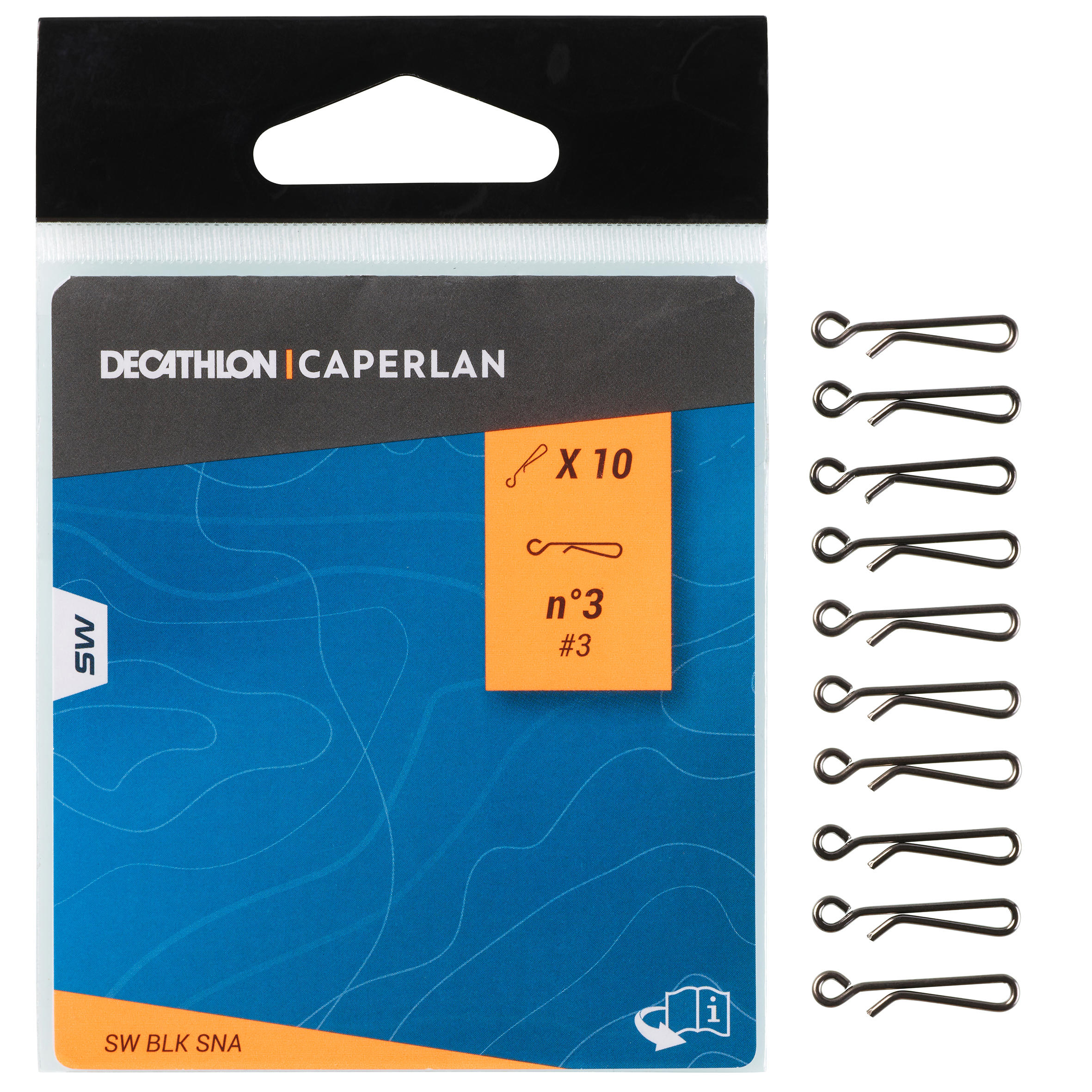 Fishing Snap Surfcasting Quick N°3 - Black (10 pack)