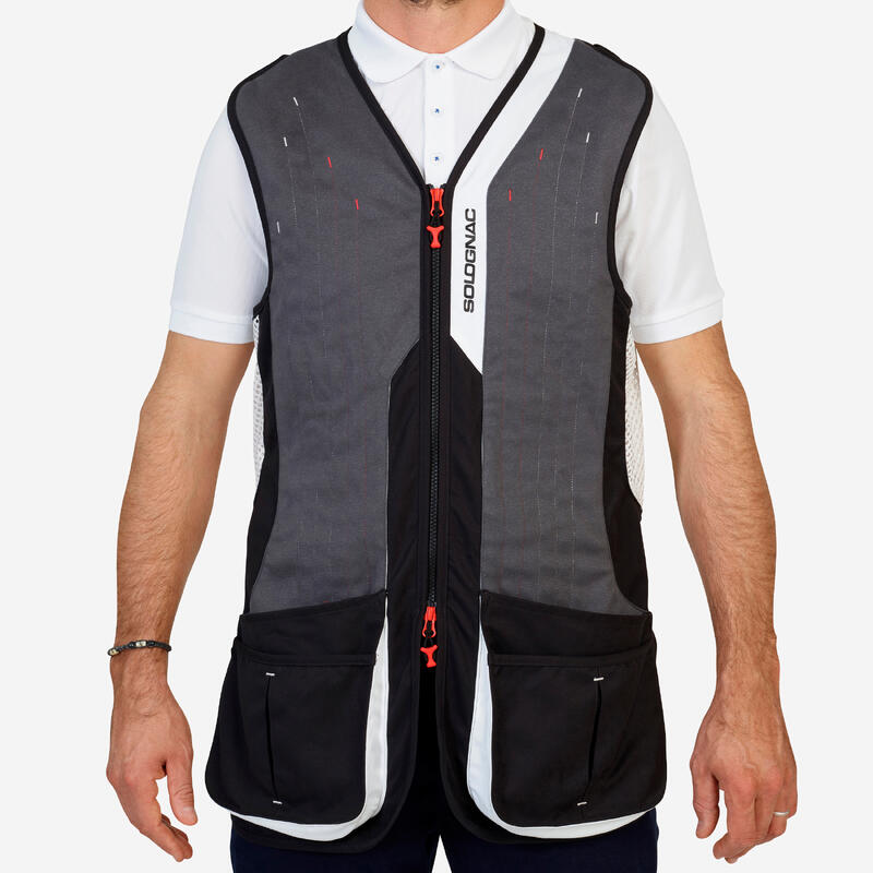 Vest voor kleiduifschieten 520 Sporting grijs