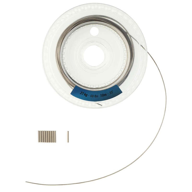 Fil De Pêche En Acier 7 Brins - 10m Anti-Corrosion - Pour Pêche En Mer - Plusieurs Résistances (50 Lbs)
