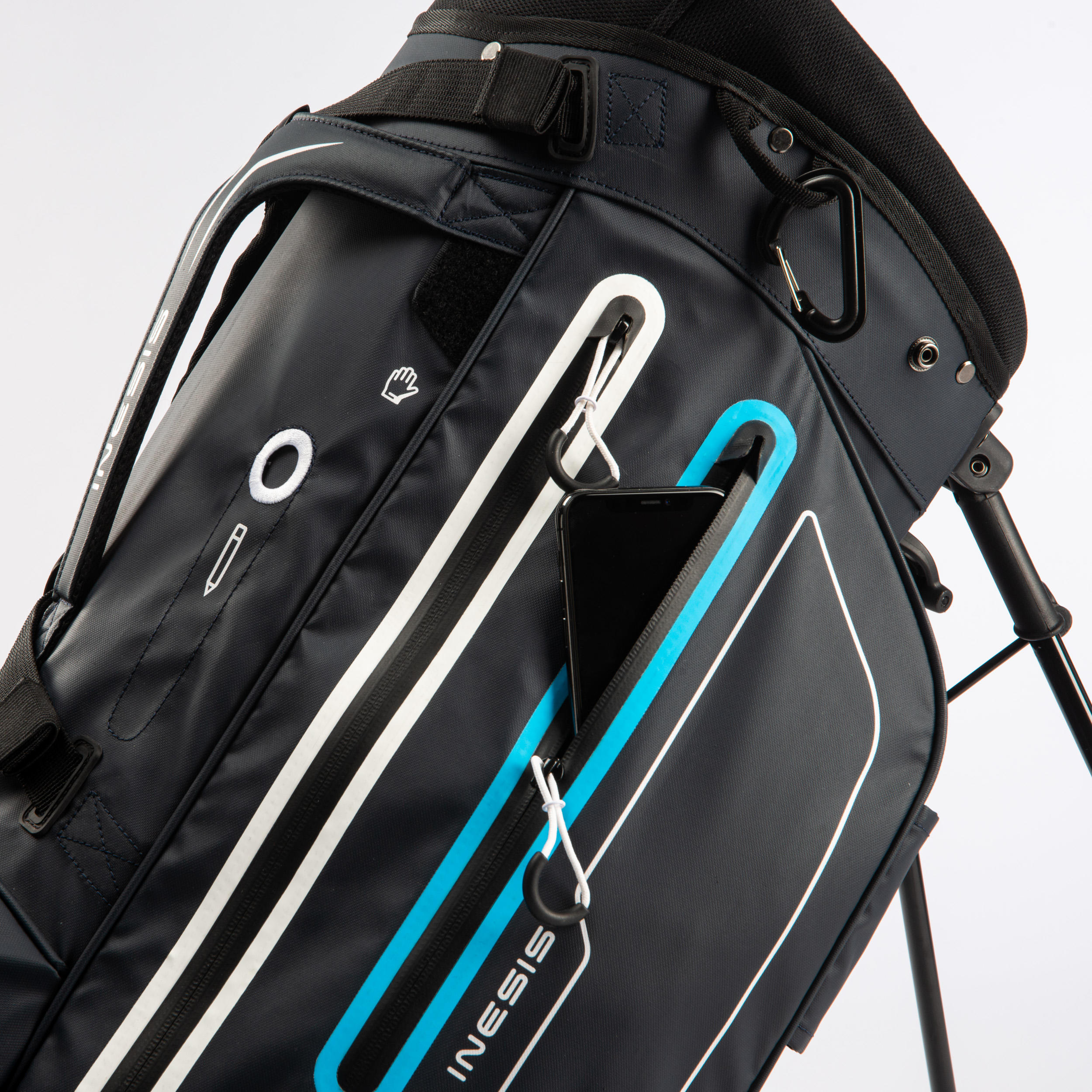 Golf stand bag waterproof – INESIS light blue 7/9