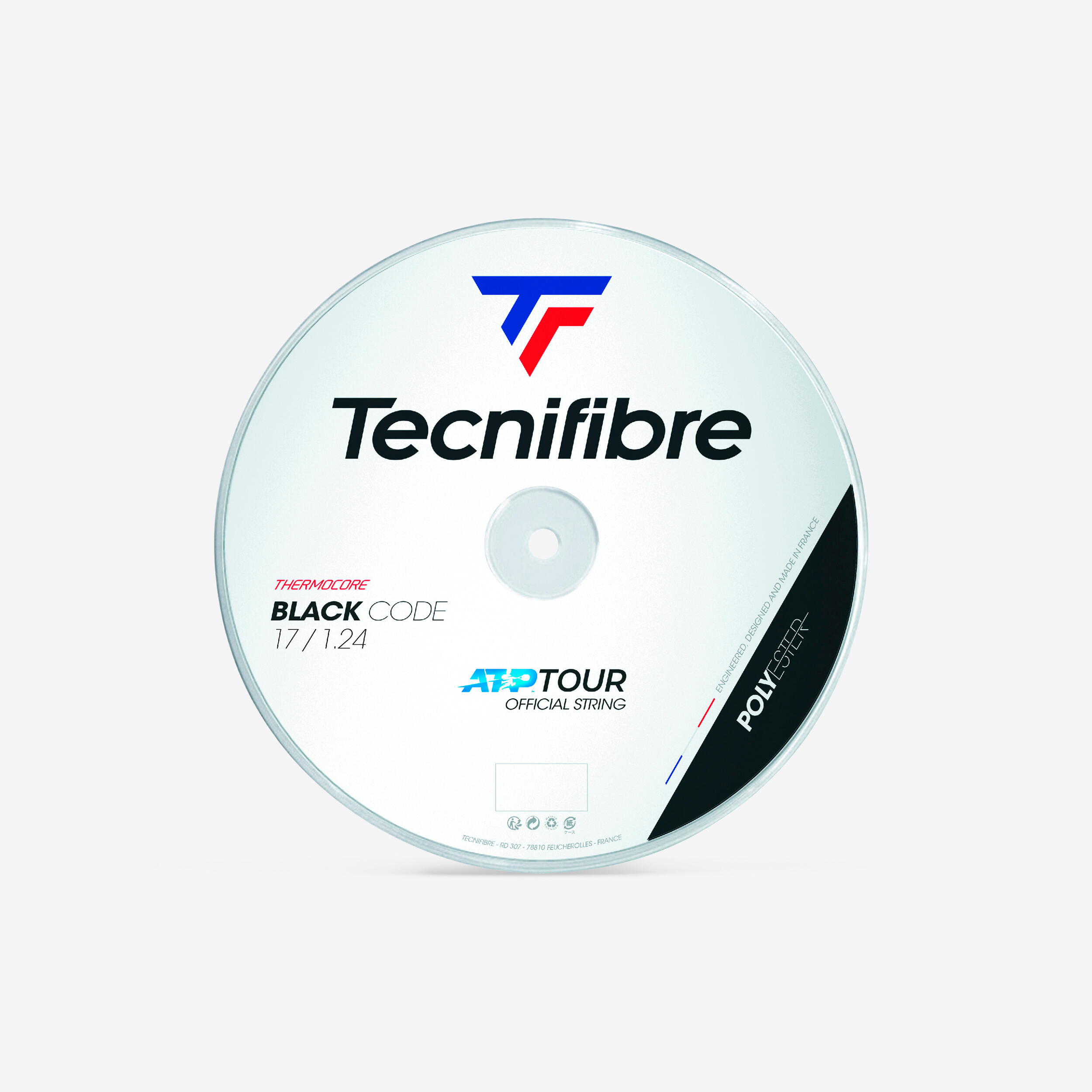 TECNIFIBRE 1.24 mm Monofilament Tennis String Black Code 200 m Reel - Black