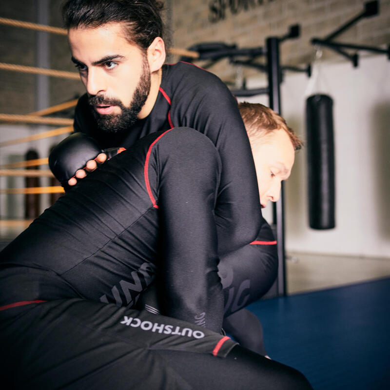 Movilizar Crítico Semejanza Pantalón corto MMA grappling no gi adulto Outshock 500 negro y rojo |  Decathlon