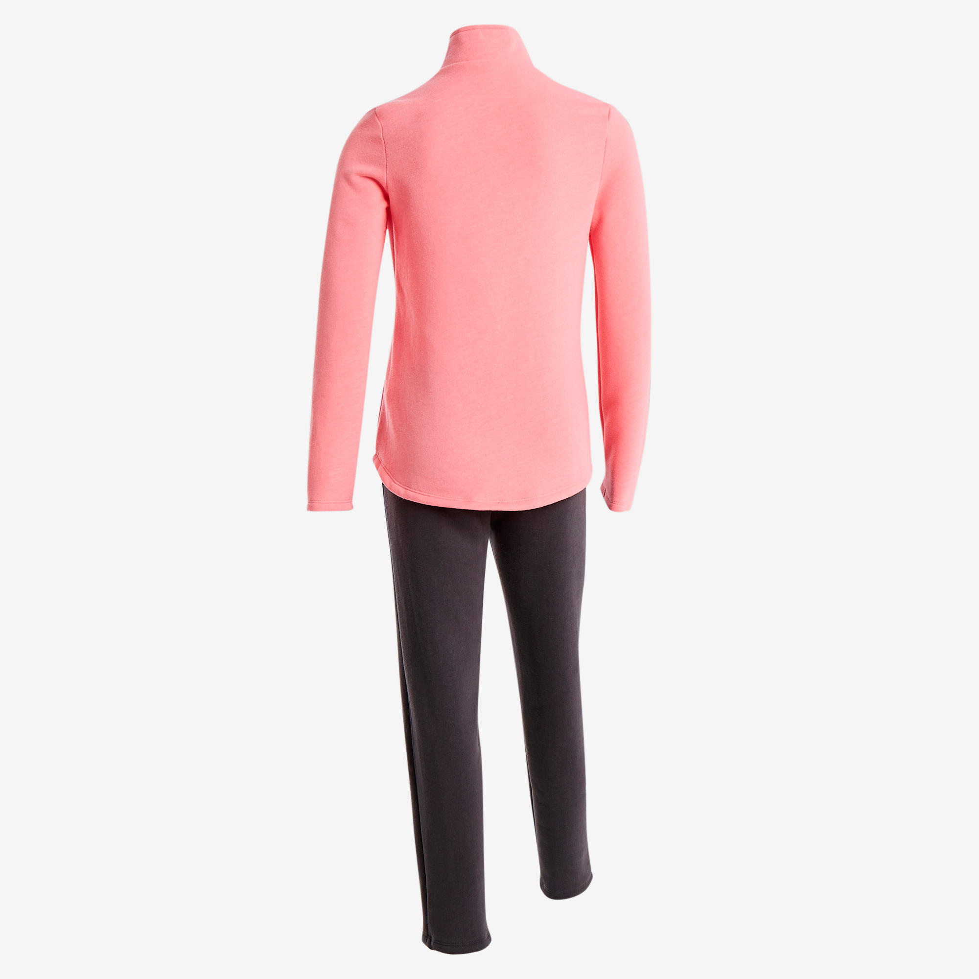 Girls' Warm Zip-Up Gym Tracksuit Warmy 100 - Pink Print 3/6