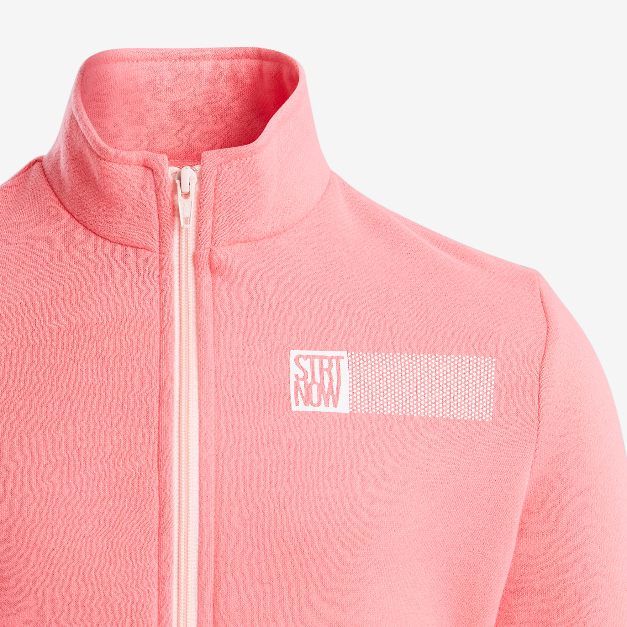 Girls' Warm Zip-Up Gym Tracksuit Warmy 100 - Pink Print 4/6