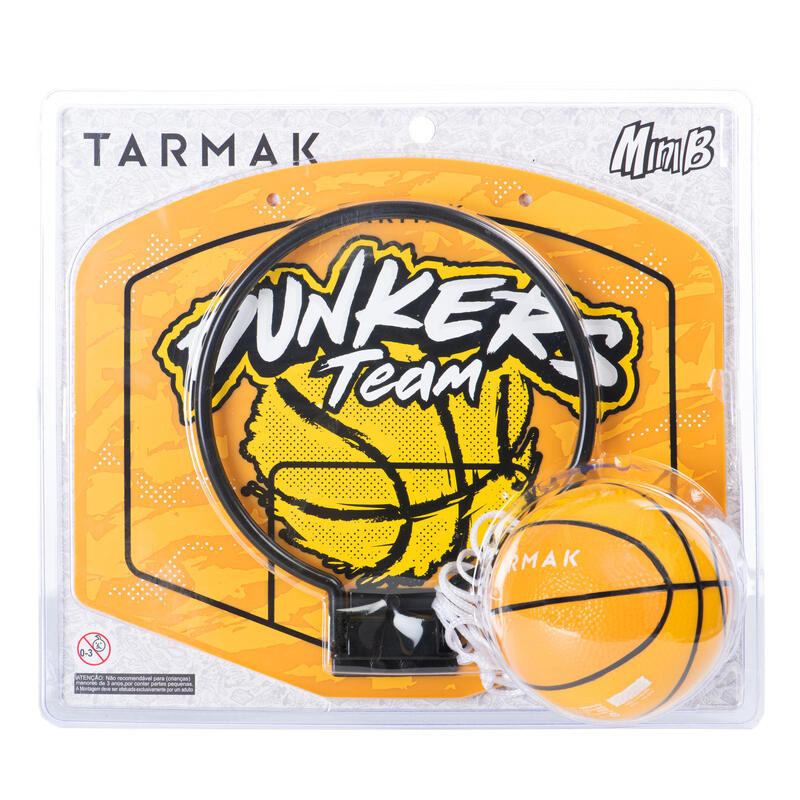 Mini panier de basket enfant/adulte SK100 Dunkers Jaune. Ballon inclus.