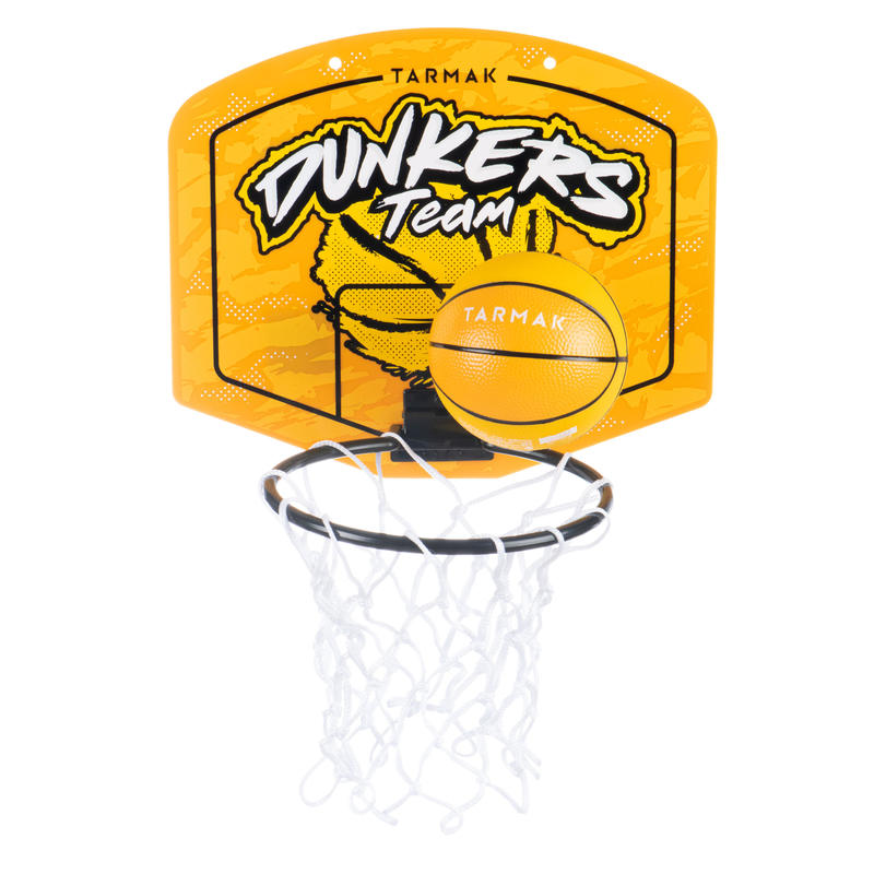 Баскетбольне кільце SK100 Dunkers для дітей/дорослих, з м'ячем - Жовте Баскетбольне кільце SK100 Dunkers для дітей/дорослих, з м'ячем - Жовте