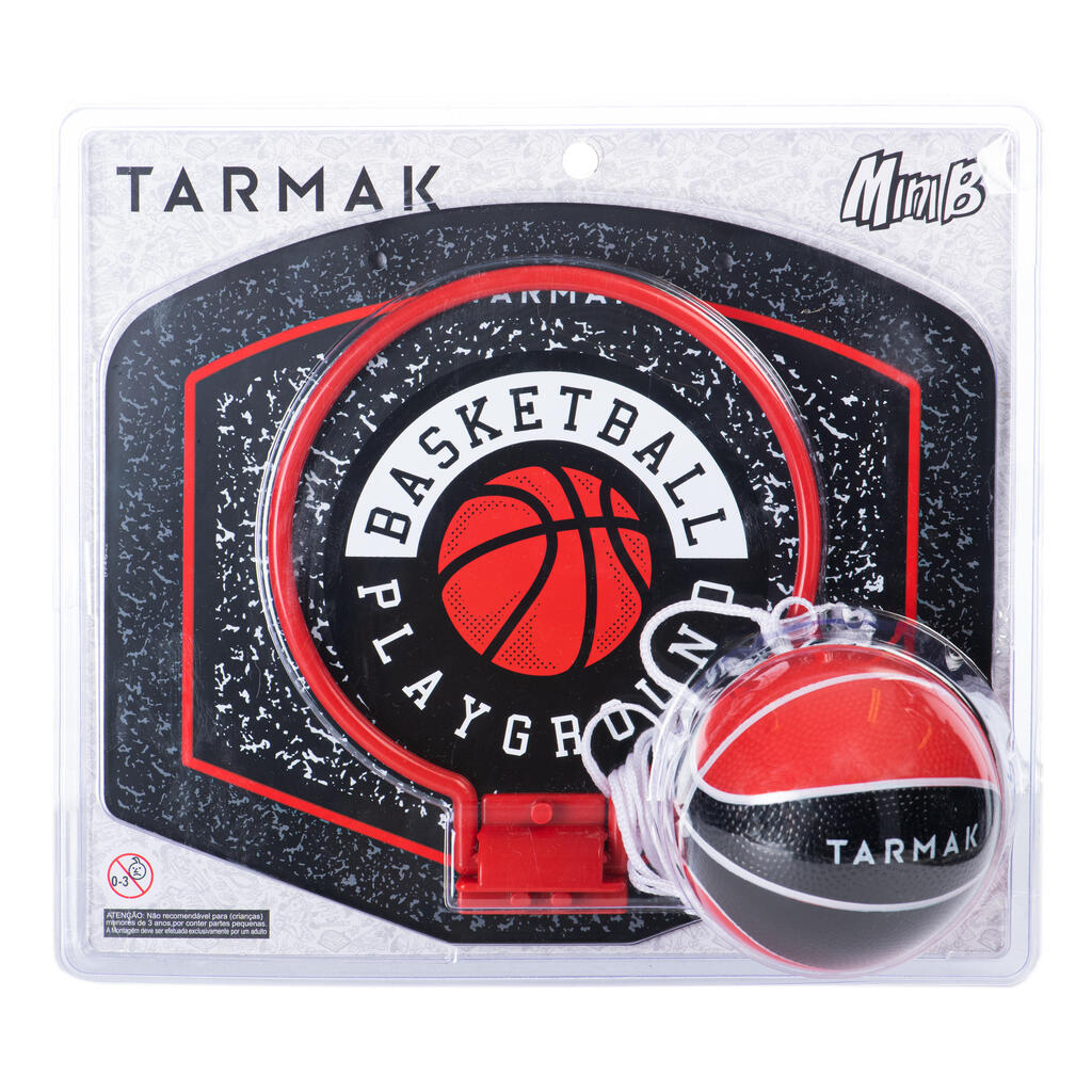 Mini Basketball Korb Wand- oder Türbefestigung - SK100 Dunkers rot/silber