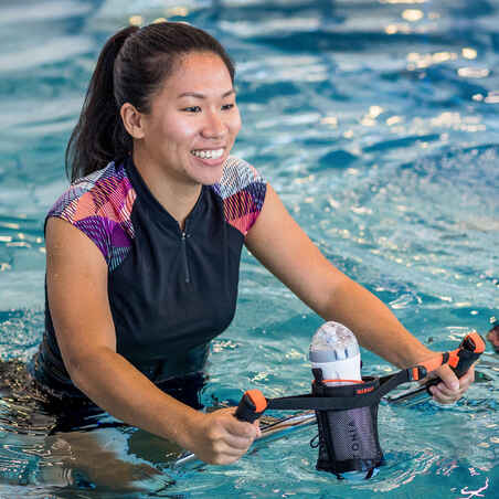 Tee shirt manches courtes aquagym-aquabike femme Anna noir Vib