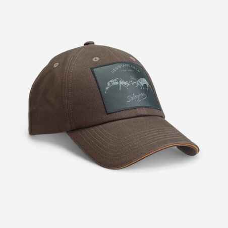 Casquette chasse 100 Brodée Cerf Marron