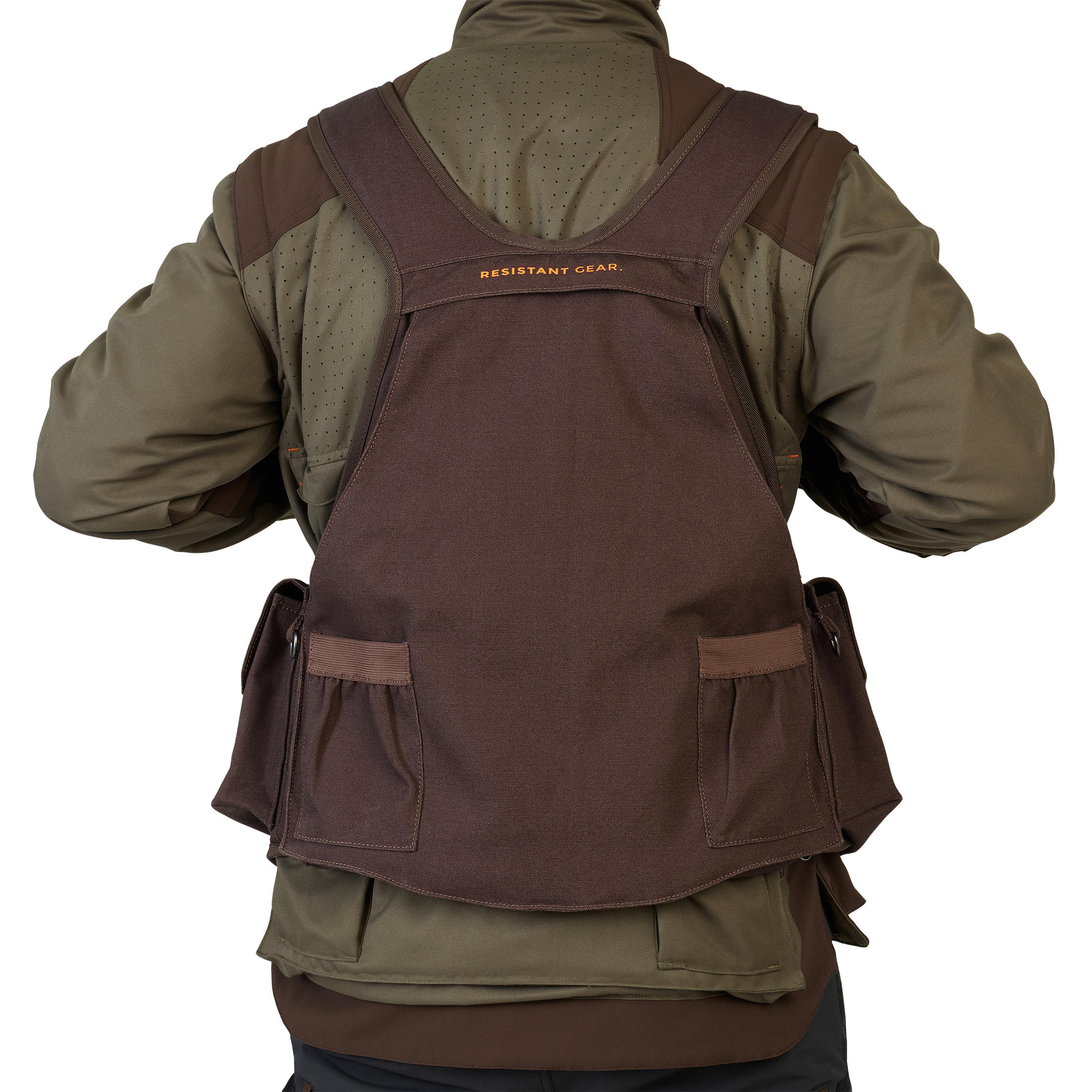 Chaleco Caza Solognac 900 Hombre Ajustable Multi-Bolsillos Marrón 2/17