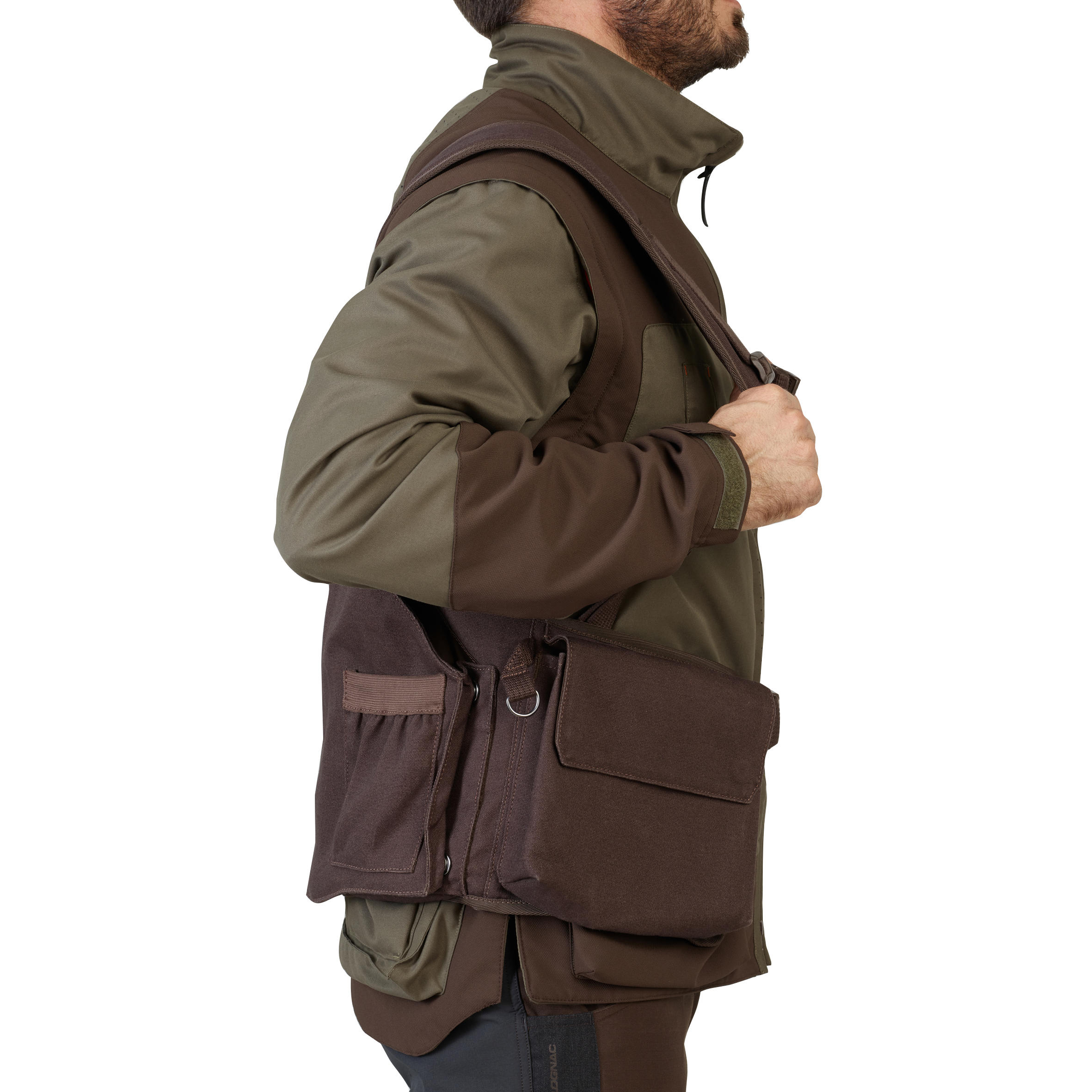 Chaleco Caza Solognac 900 Hombre Ajustable Multi-Bolsillos Marrón 5/17
