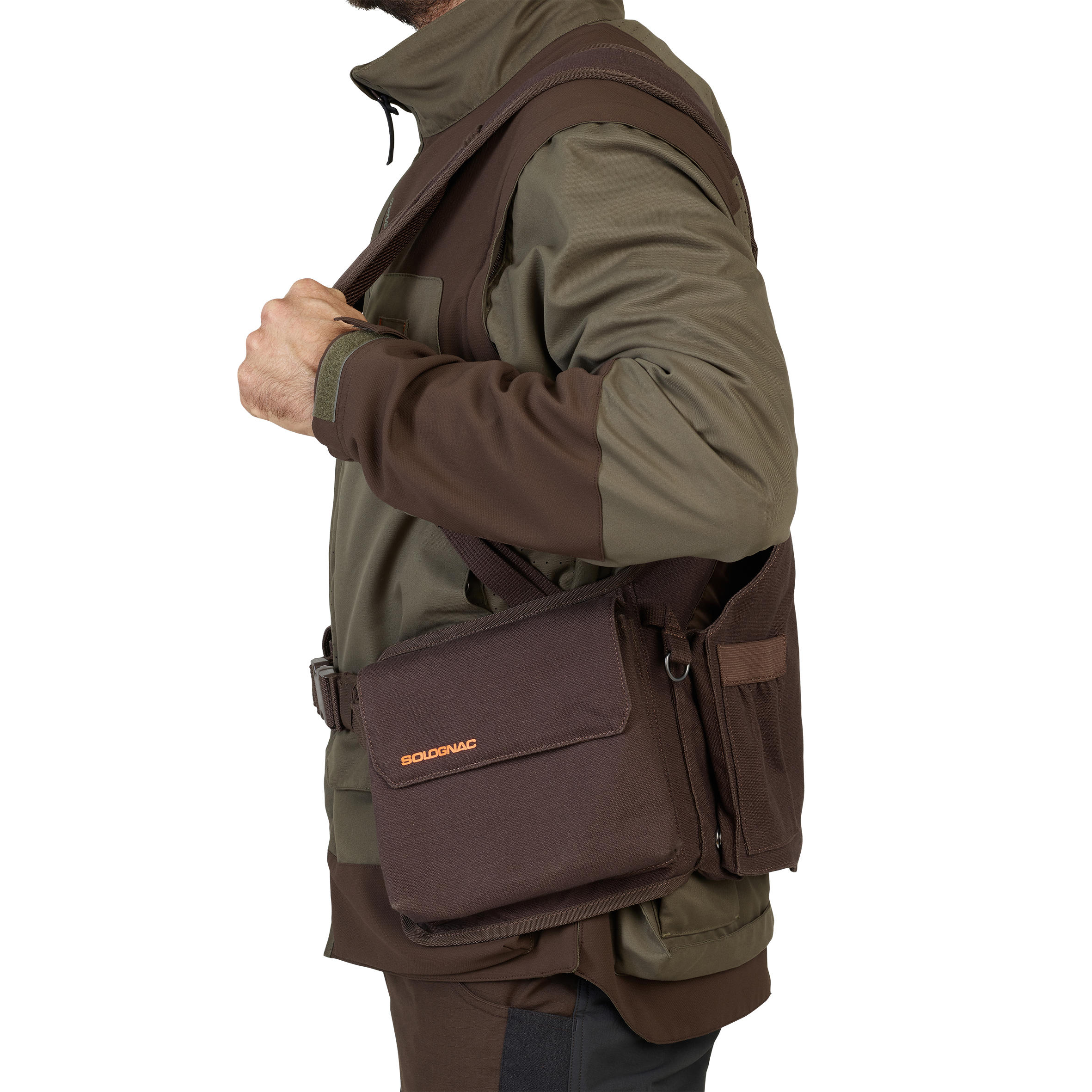 Chaleco Caza Solognac 900 Hombre Ajustable Multi-Bolsillos Marrón 4/17