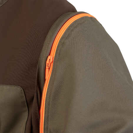 Breathable Country Sport Jacket 900 With Detachable Sleeves - Green And Brown