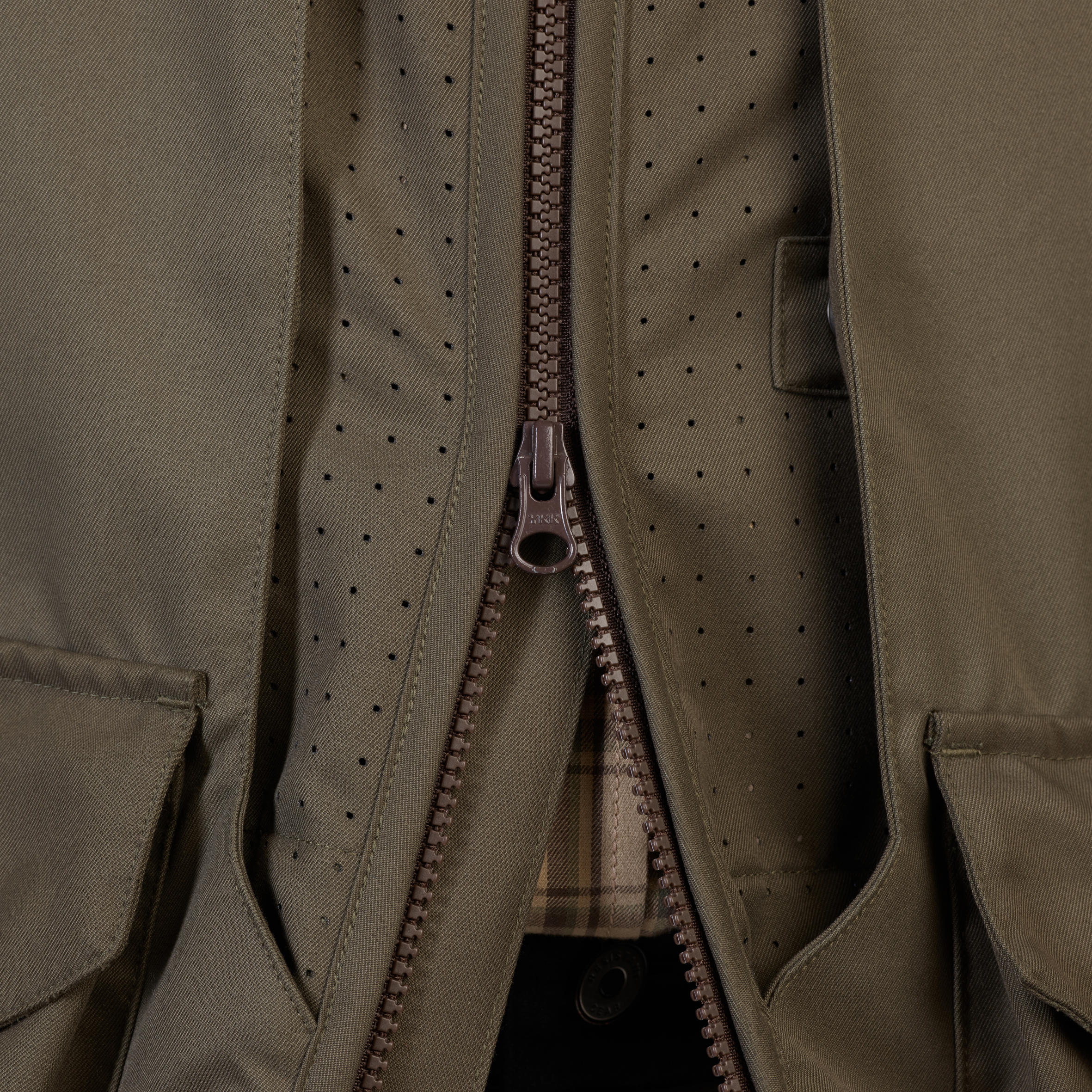 Veste chasse respirante avec manches amovibles 900 vert et marron 16/20