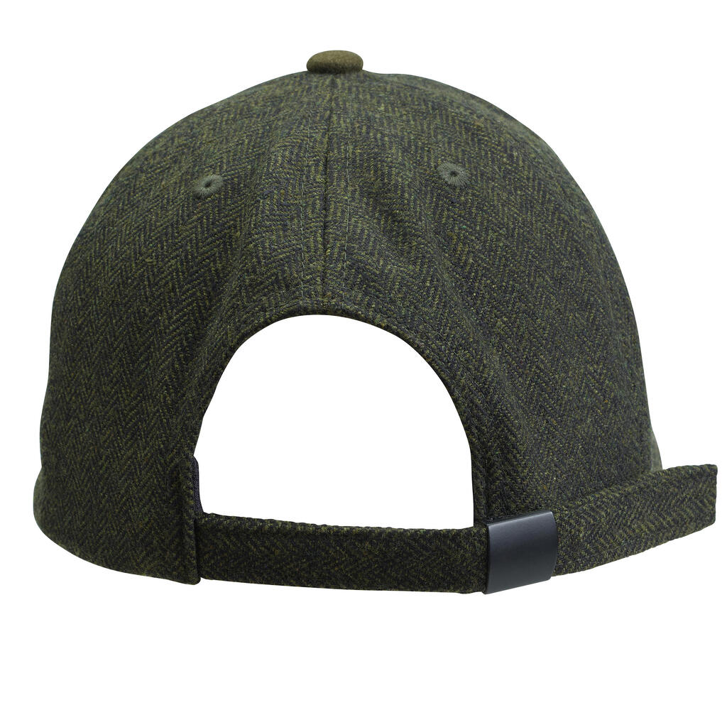 Tweed-Effect Cap - Green