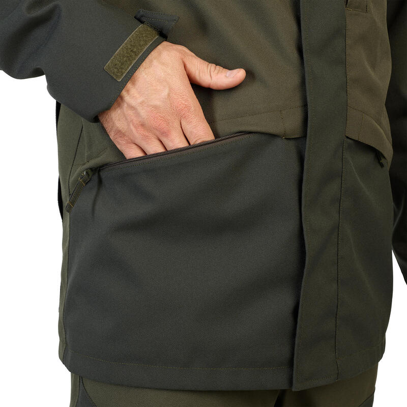 Veste chasse résistante et imperméable Supertrack verte 100