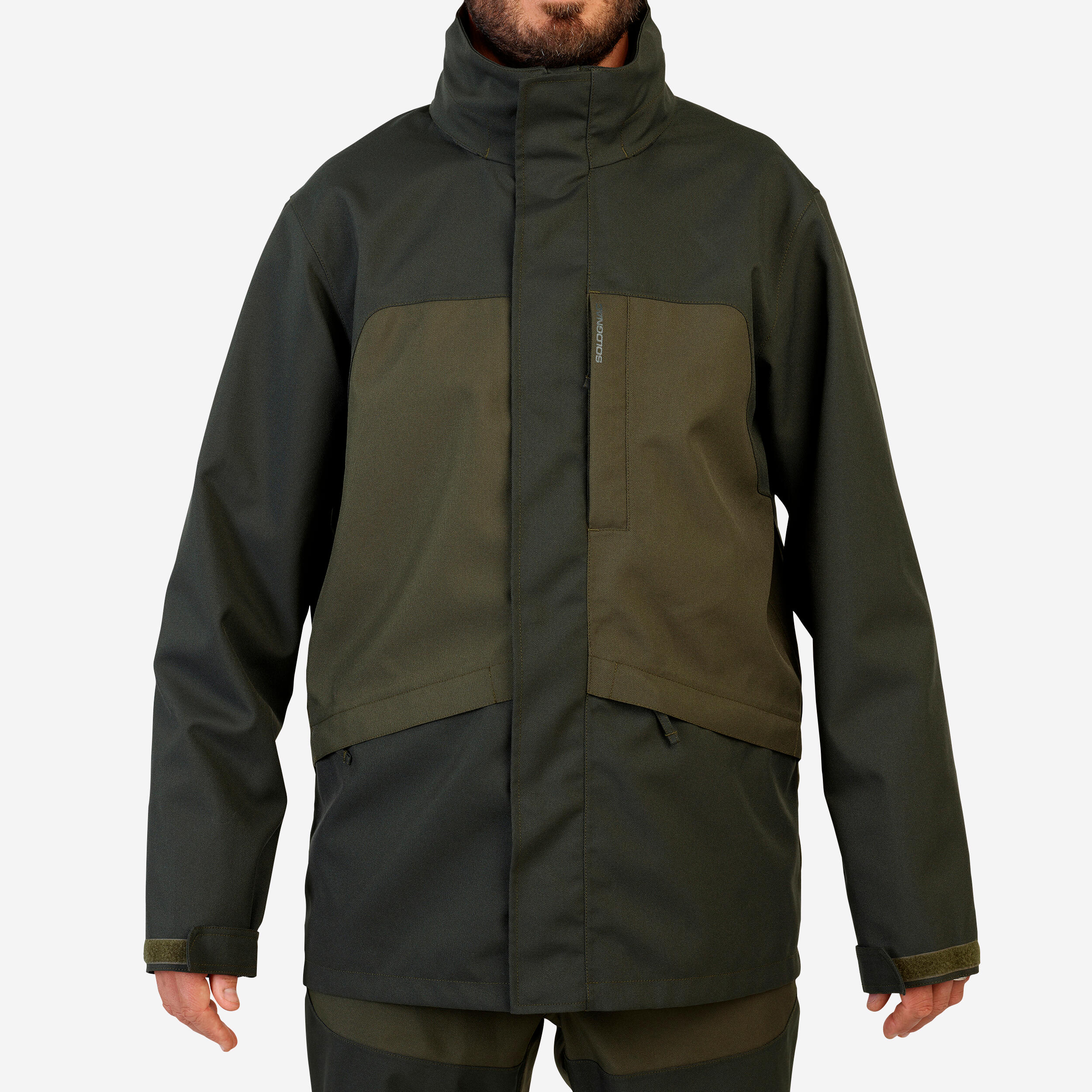 SOLOGNAC Chaqueta Caza Solognac Supertrack 100 Hombre Verde Resistente Impermeable