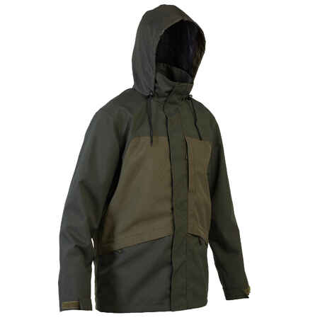 Zelena vodoodporna trpežna lovska jakna SUPERTRACK 100