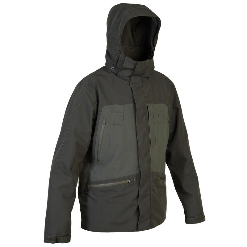 Chaqueta Caza Solognac 540 Hombre Impermeable Verde Reforzada