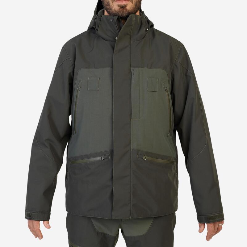 Veste chasse imperméable renfort verte 540