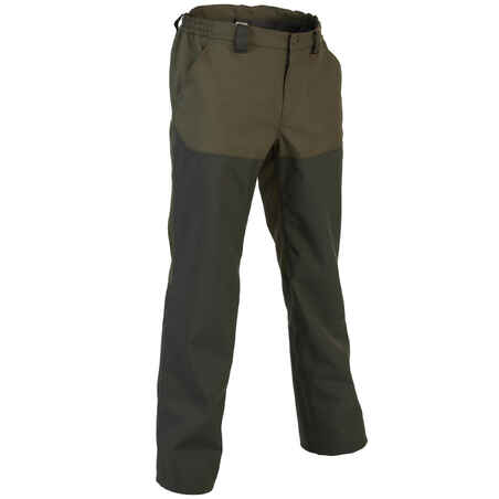 Lovačke hlače Supertrack 100 izdržljive vodootporne zelene 