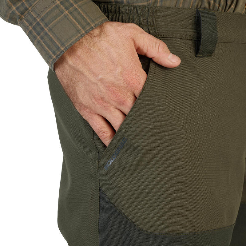 Pantalón De Caza Hombre Solognac Supertrack 100 Verde Resistente Impermeable