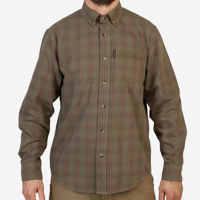 Men Full Sleeve Shirt 500 - Checked Green/Red