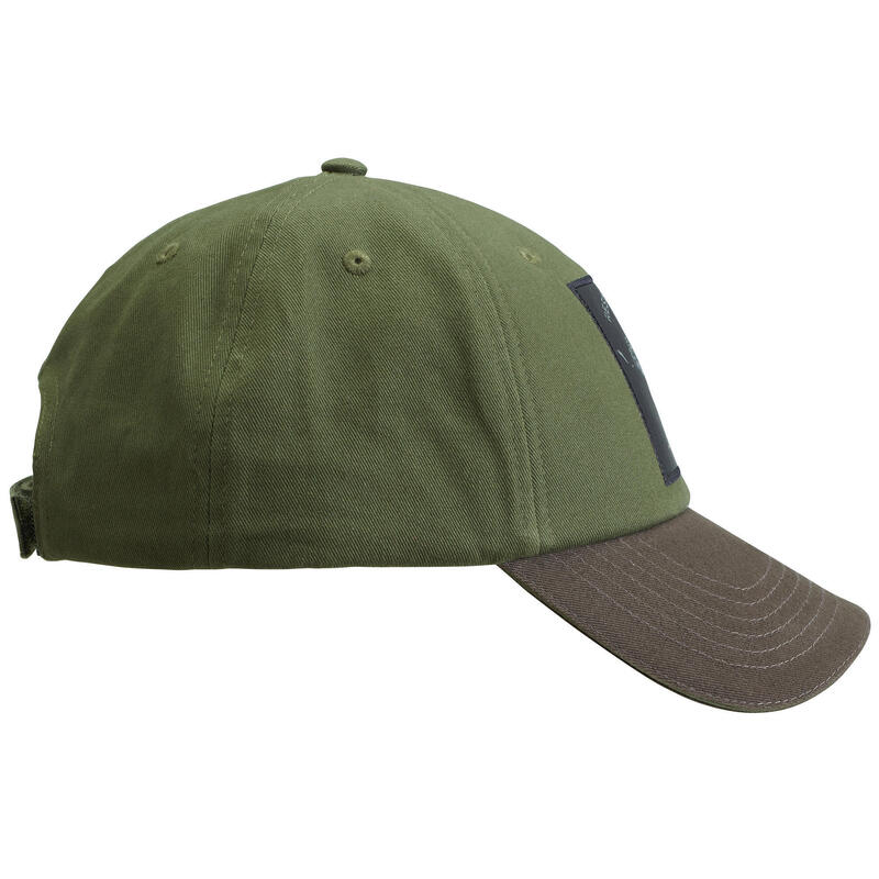 Casquette chasse 100 Brodée Sanglier Vert et Marron