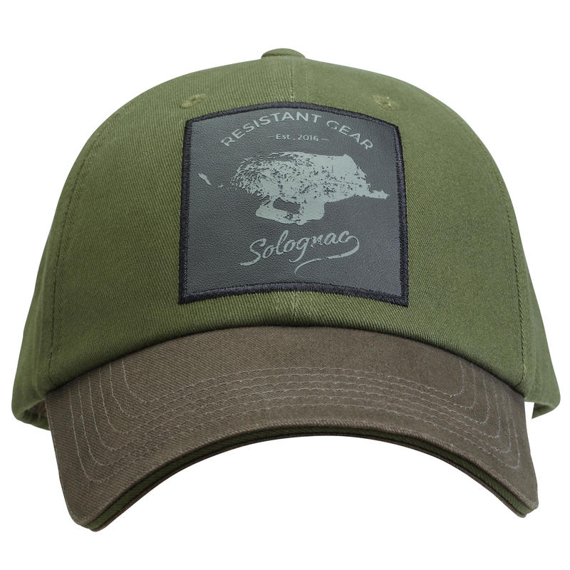 Hunting cap 100 Embroidered Boar Green and Brown