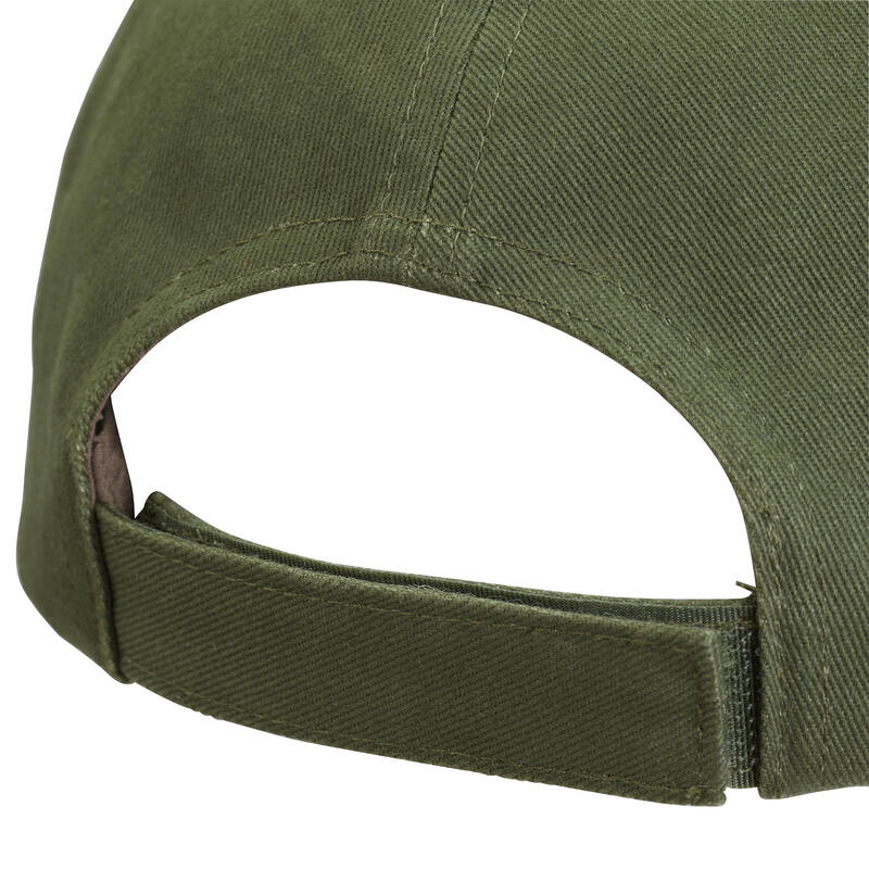 Casquette chasse 100 Brodée Sanglier Vert et Marron