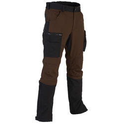 PANTALON CHASSE RÉSISTANT ET RESPIRANT STEPPE 920 GUÊTRES MARRON