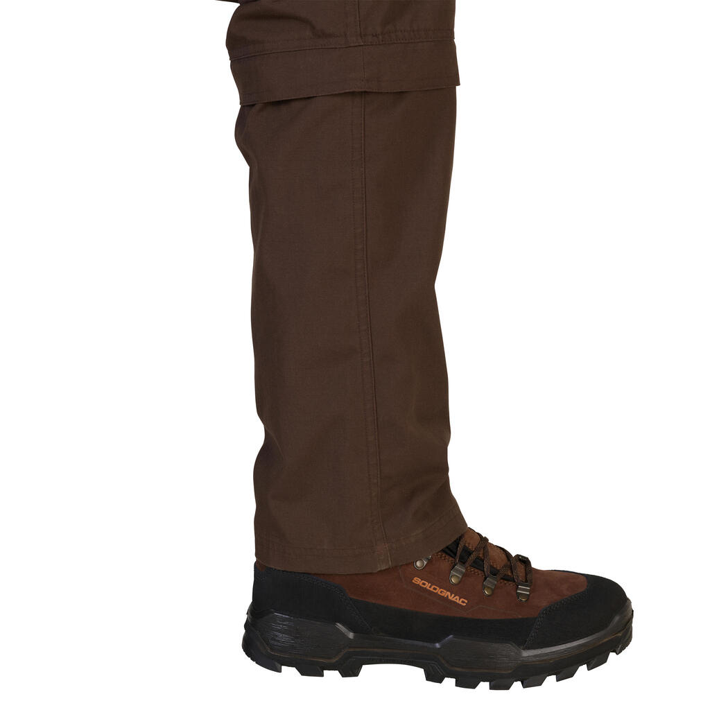 Men's Country Sport Resistant Breathable Trousers - Steppe 920 Brown Gaiters