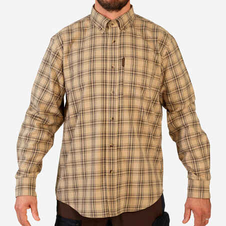 Long Sleeve Shirt - Checked Beige