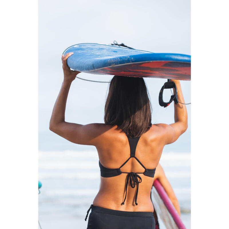 Haut de maillot de bain brassière de surf femme double réglable dos AGATHA NOIRE