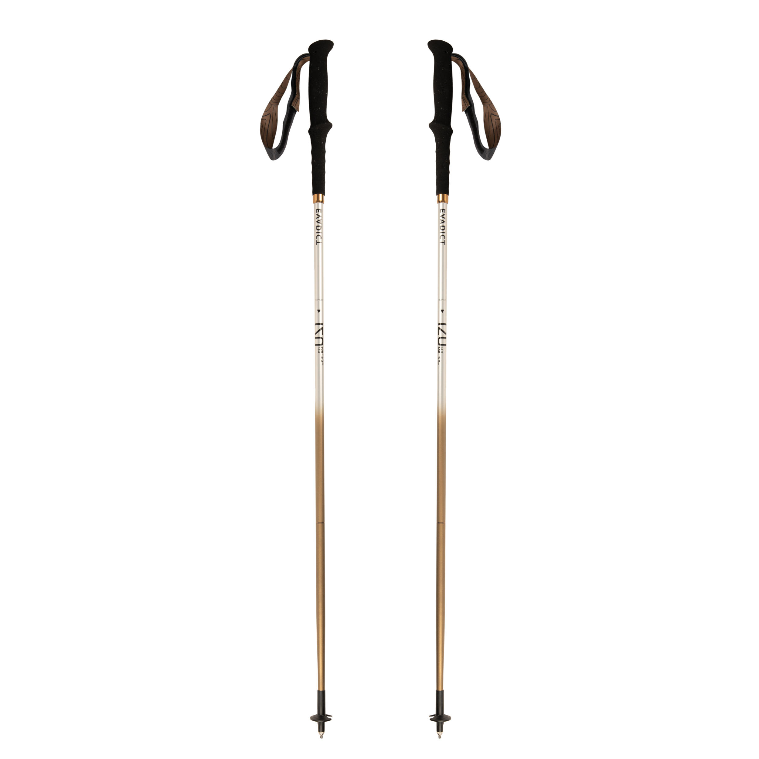 Foldable trail running poles in recycled aluminum 3 strands - KIPRUN 500